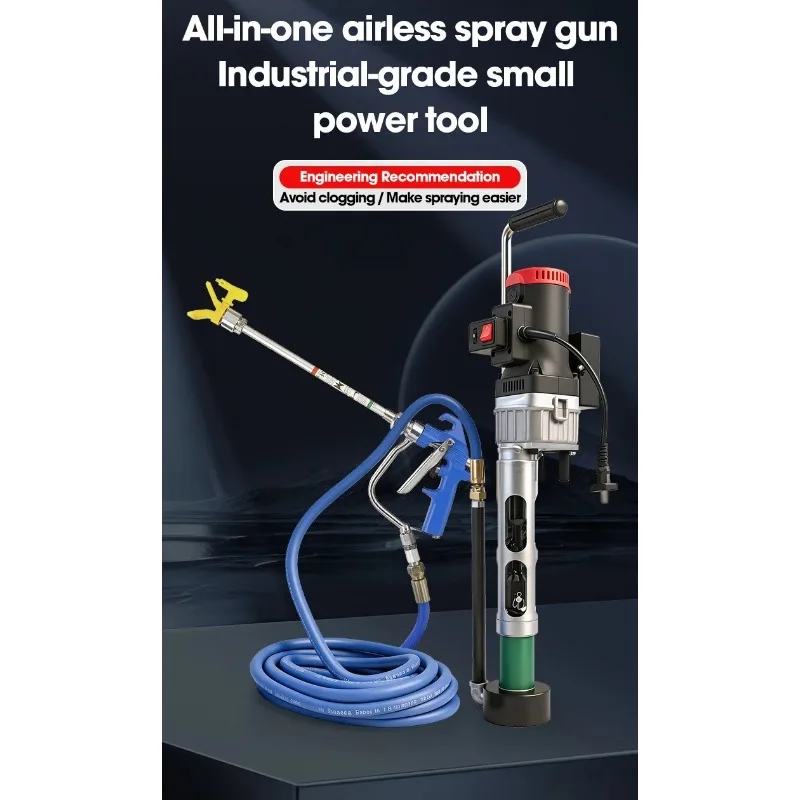 1800W Handheld High Pressure Sprayer, Multifunctional Plaster Waterproof Coating Cement Mortar Spraying Machine