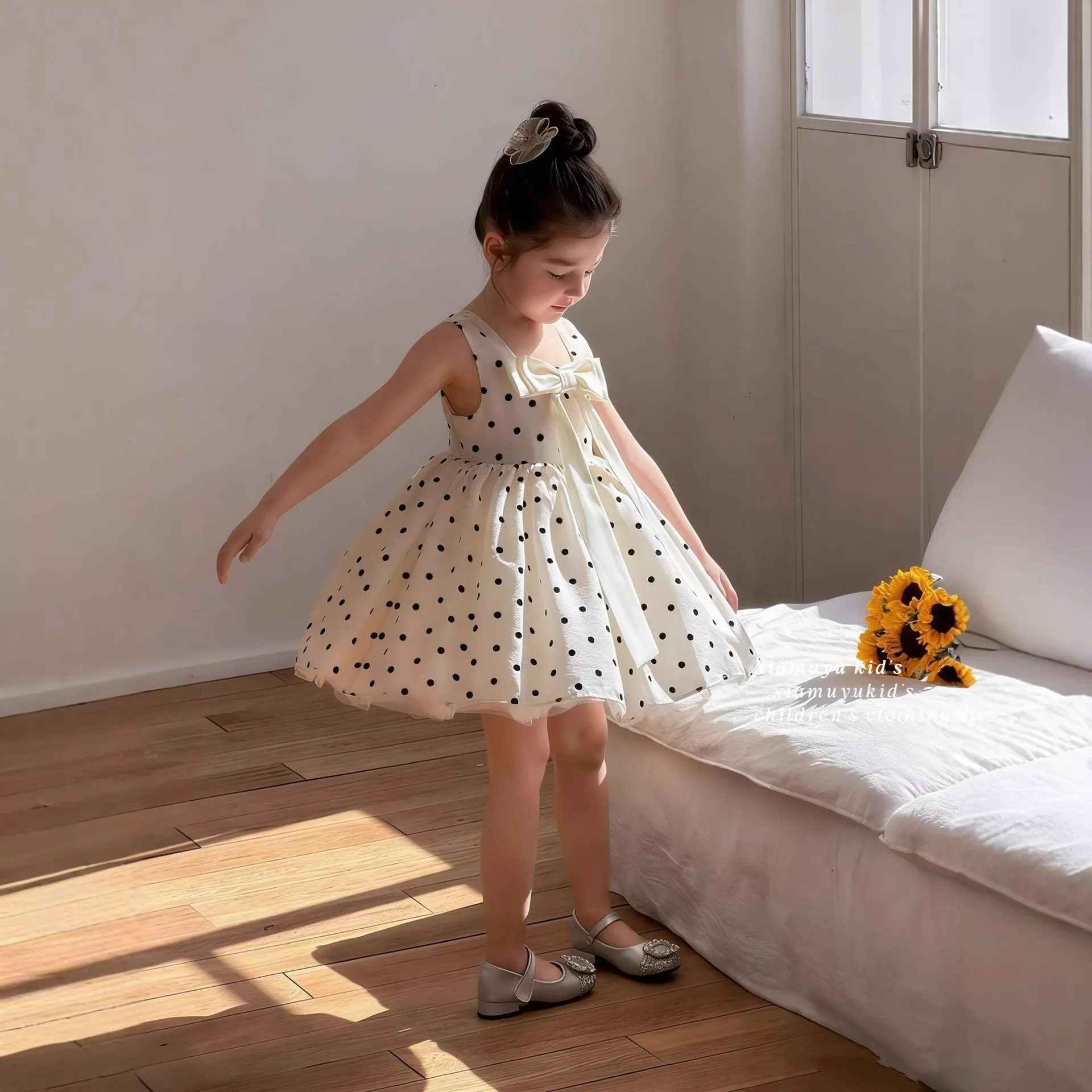 2026 Summer New Girls Sweet Polka Dot Vest Skirt Girl Baby Foreign Temperament Polka Dot Princess Dress