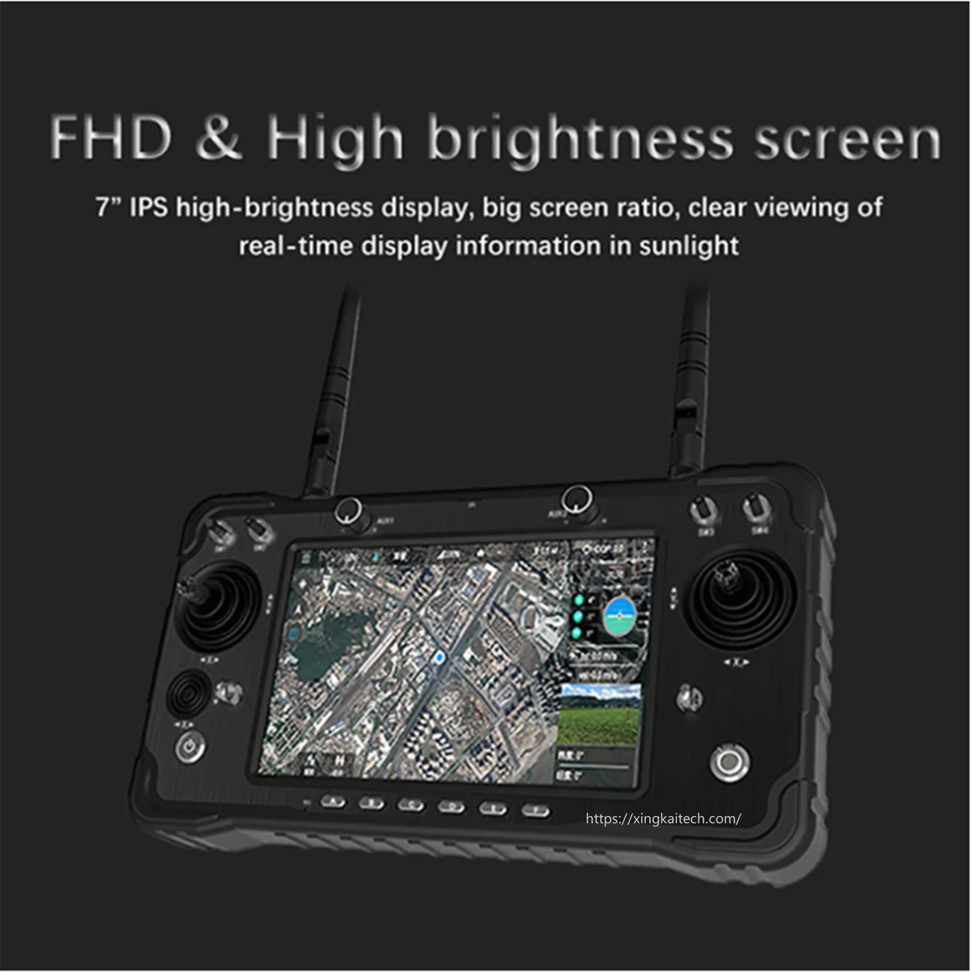 H16/H16 Pro 2.4GHz 16CH FHSS 20KM 1080P Drone Transmitter Ground Control Station Remote Control System Suitable For FPV Drone