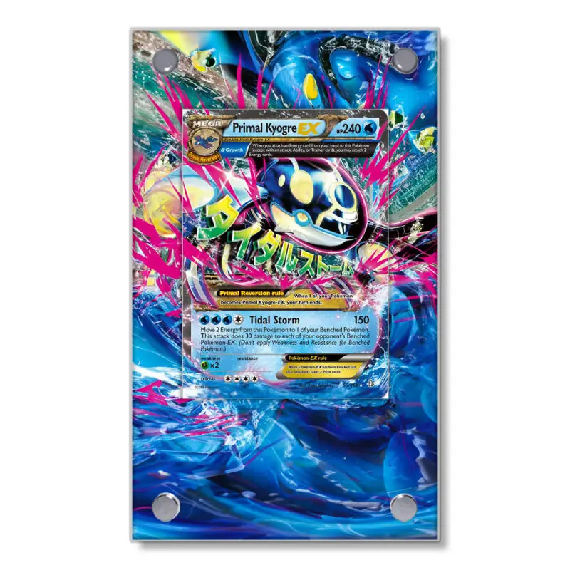 عرض بطاقات البوكيمون PTCG Primal Kyogre v MAX مجموعة ألعاب أنيمي توسيع الهدايا الفنية ألعاب حافظة واقية من الأكريليك ذاتية الصنع
