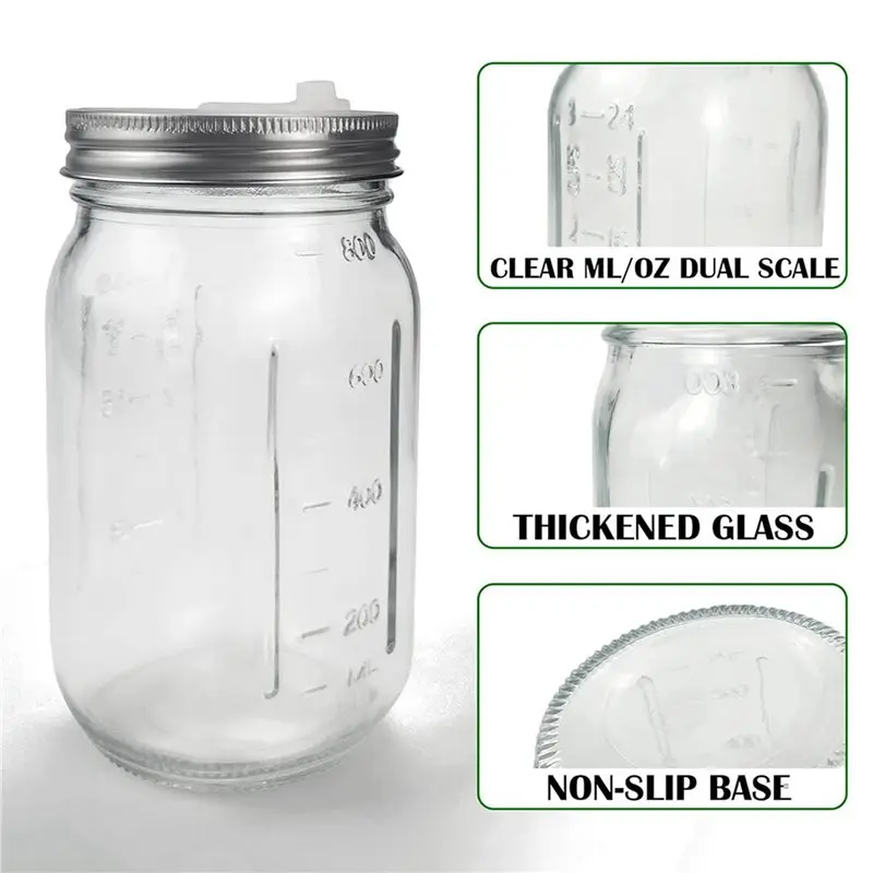 A7THK-2X 32 Oz Mason Jar Fermentation Kit, Fermentation Jar, Fermentation Lid, Fermenting Weights And Airlocks