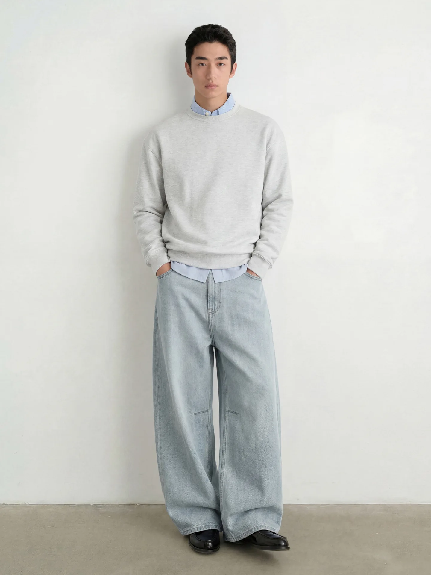 Retro Japanese Style Comfortable Anti-Fade Men's And Women's Wide Leg Loose Fit Knife  Denim Jeans Casual Straight Cut