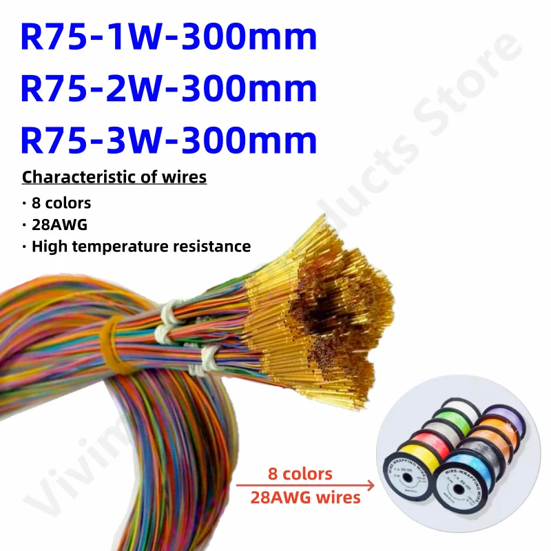 R75-1W 2W 3W 1S 2S 3S Brass Tube Receptacle For Spring Test Probe Test Pin P75-B1 Needle Sleeve Seat Dia 1.32mm 28AWG Wire 300mm