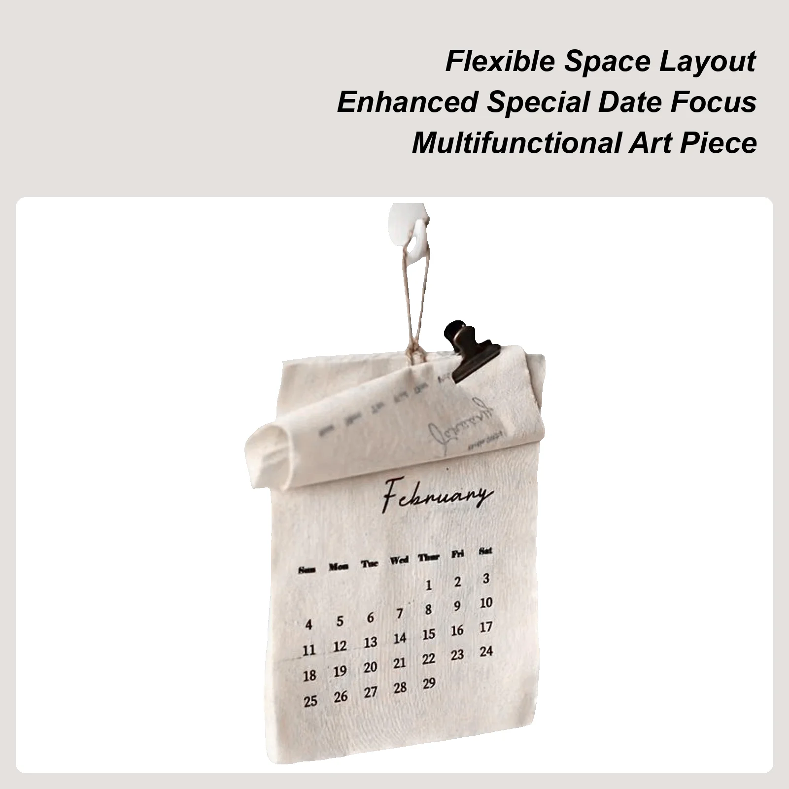 

2026 Wall Textile Calendar 12-Month Textile Planning Tool Fabric Monthly Calendar Decoration For Home Living Room Bedroom