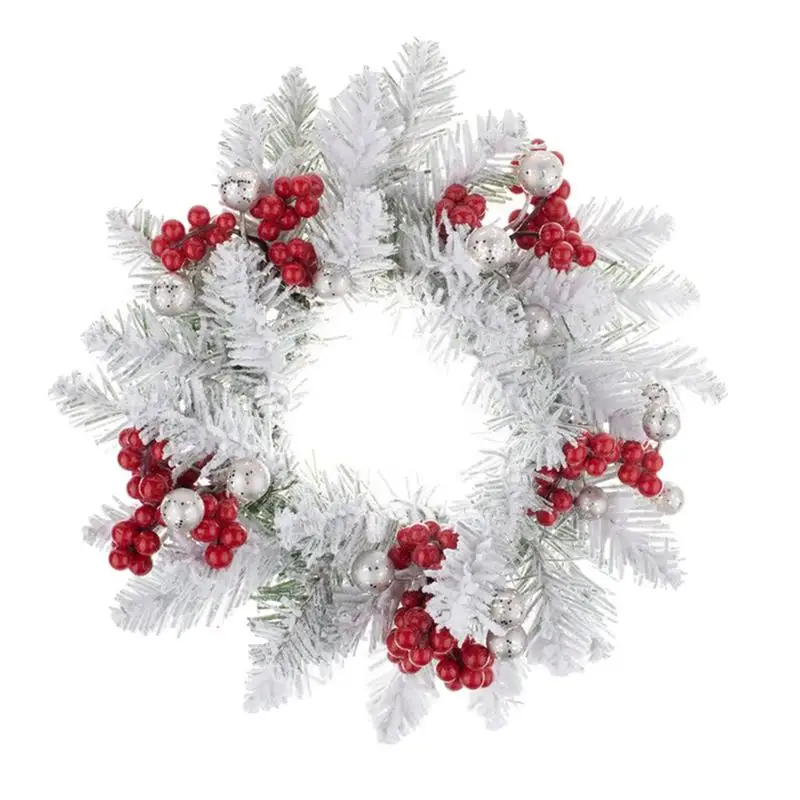 Candle Rings Wreaths Artificial Red Berries Candle Rings Wreaths Decor Rustic Wedding Table Centerpiece Cabinet Wreaths Pillars