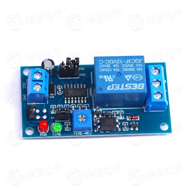 Normally open trigger delay switch relay 5V9V12V delay circuit timing vibration alarm module