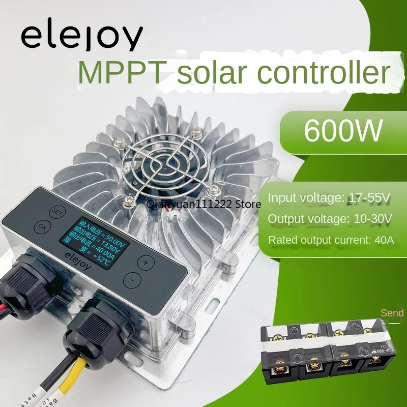 600W step-down MPPT solar charging controller with adjustable voltage of 10-30V and display for photovoltaic lithium batteries