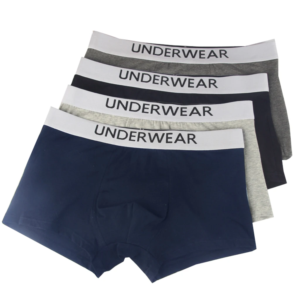 

4 шт., мужские хлопковые трусы-боксеры