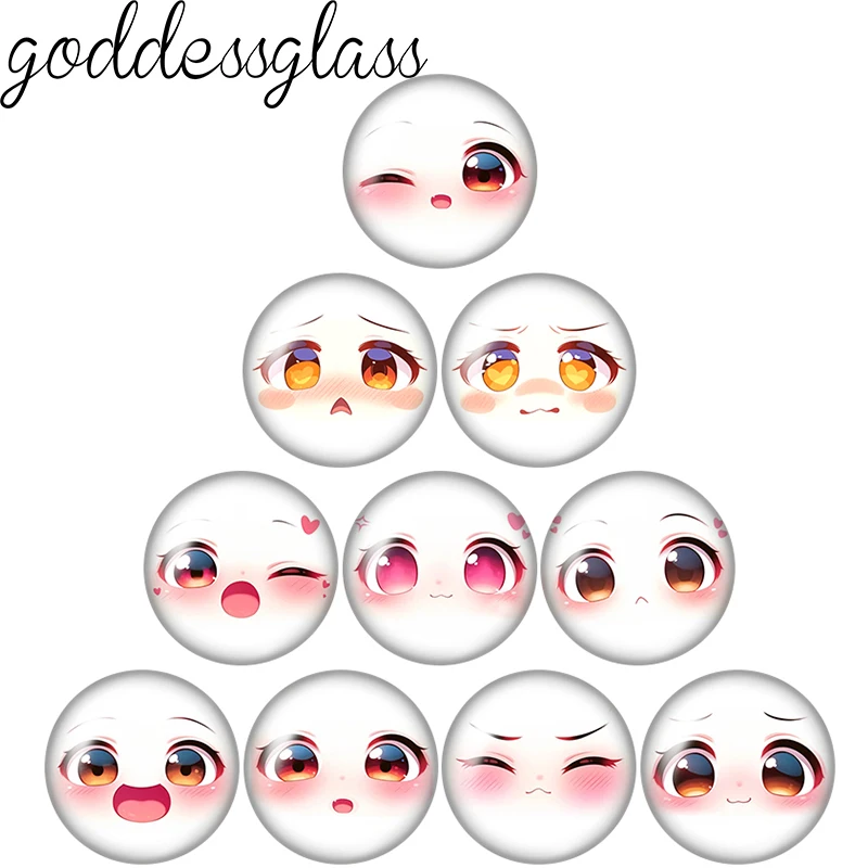 

Аниме кукла лицо милые выражения улыбка 10 шт. 12 мм/18 мм/20 мм/25 мм круглый фото стеклянный кабошон с плоской задней частью изготовление ювелирных изделий