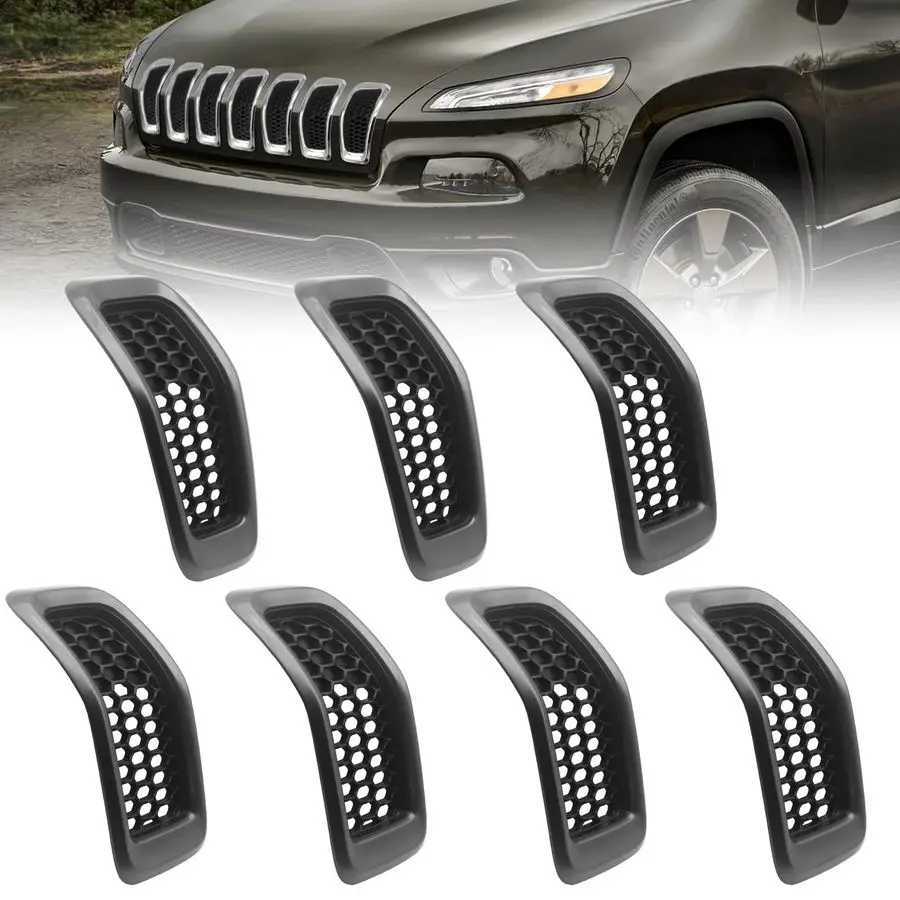 

Комплект из 7 сетчатых вставок для решетки радиатора Jeep Cherokee 2014-2018, сотовые сетчатые вставки для передней решетки, накладки на рамку решетки, ретро-серый цвет