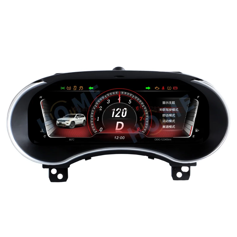 

LCD Digital Cluster Speedometer Instrument with Wireless Carplay for Jeep Grand Cherokee 2014-2018 12.3 Inch LCD Dashboard