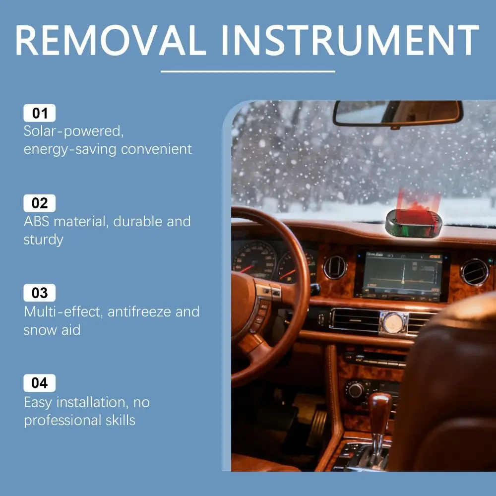 New Solar Power Supply Car Interference Antifreeze Device Mini Portable Window Defogger Reusable Snow Removal Device Winter