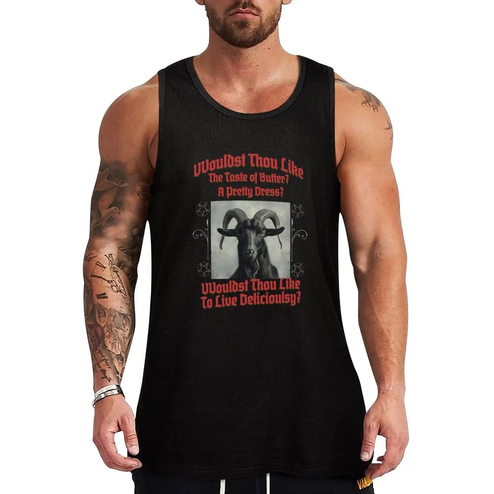 

VVouldst Thou Like to Live Deliciously Tank Top Men's clothing sleeveless shirts Gym t-shirt man