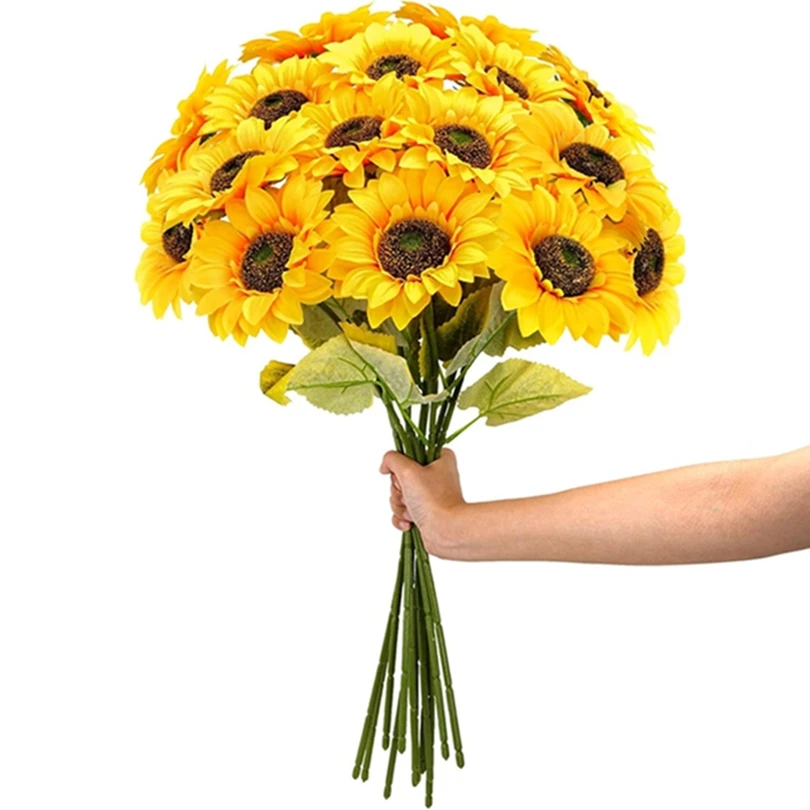 

5Pcs Artificial Flowers Sunflower High Quality Home Vases Garden Decor Wedding Party Bouquet Festive Handmade Diy Gift Accessory