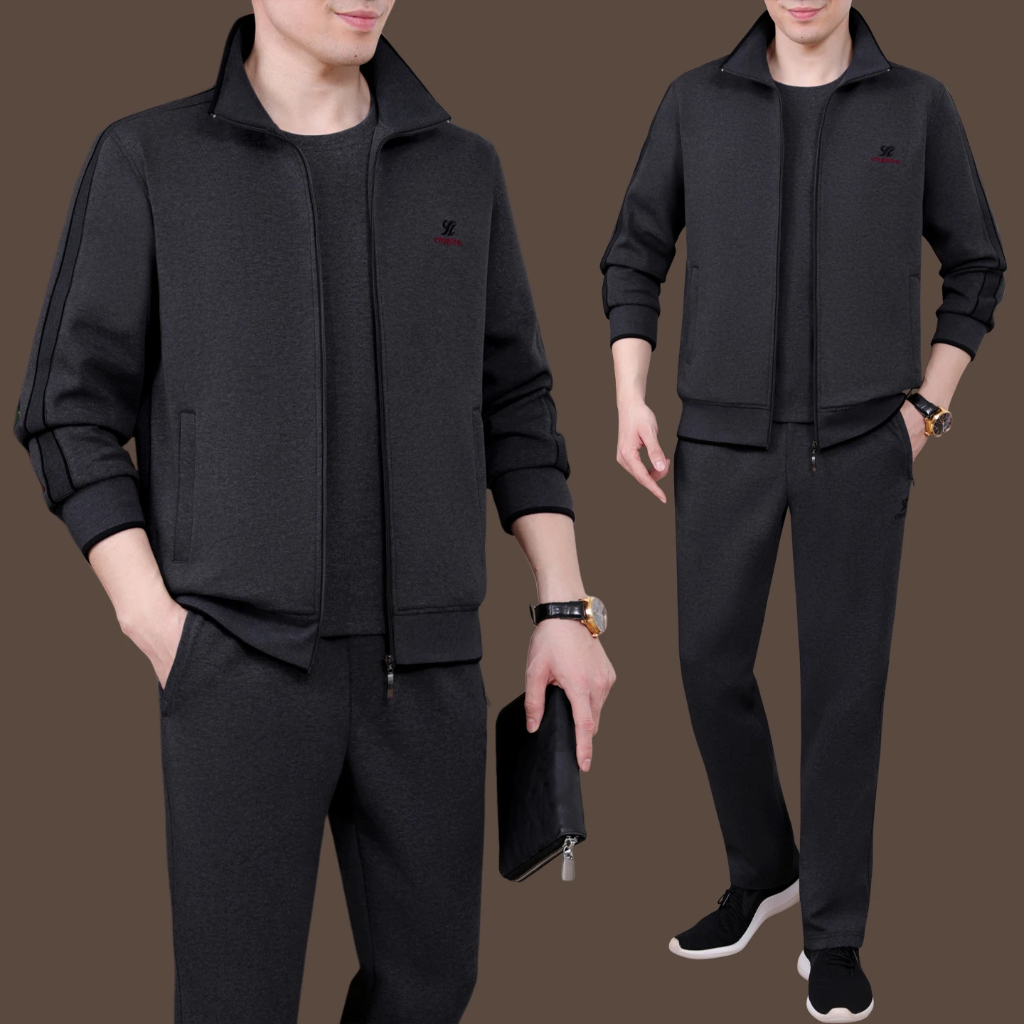 

Middle-Aged Men's Sportswear Set Casual Long Sve Jaet And Pants Two-Piece Suit for Autumn Season New 2025 Sle