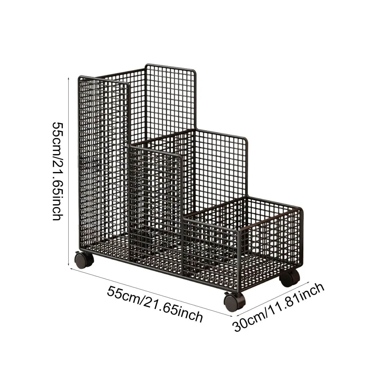 Image 7: Chariot de rangement utilitaire pour blocs de yoga, rouleaux en mousse, haltères, bandes de résistance – Construction en fer, solution de rangement mobile