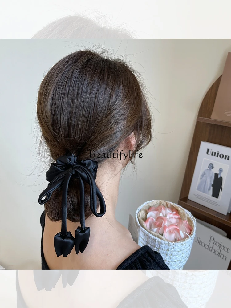 Tulip Streamer Hair Tie Female Niche Elegant Graceful Head Rope High Elasticity Does Not Hurt Hair Rope