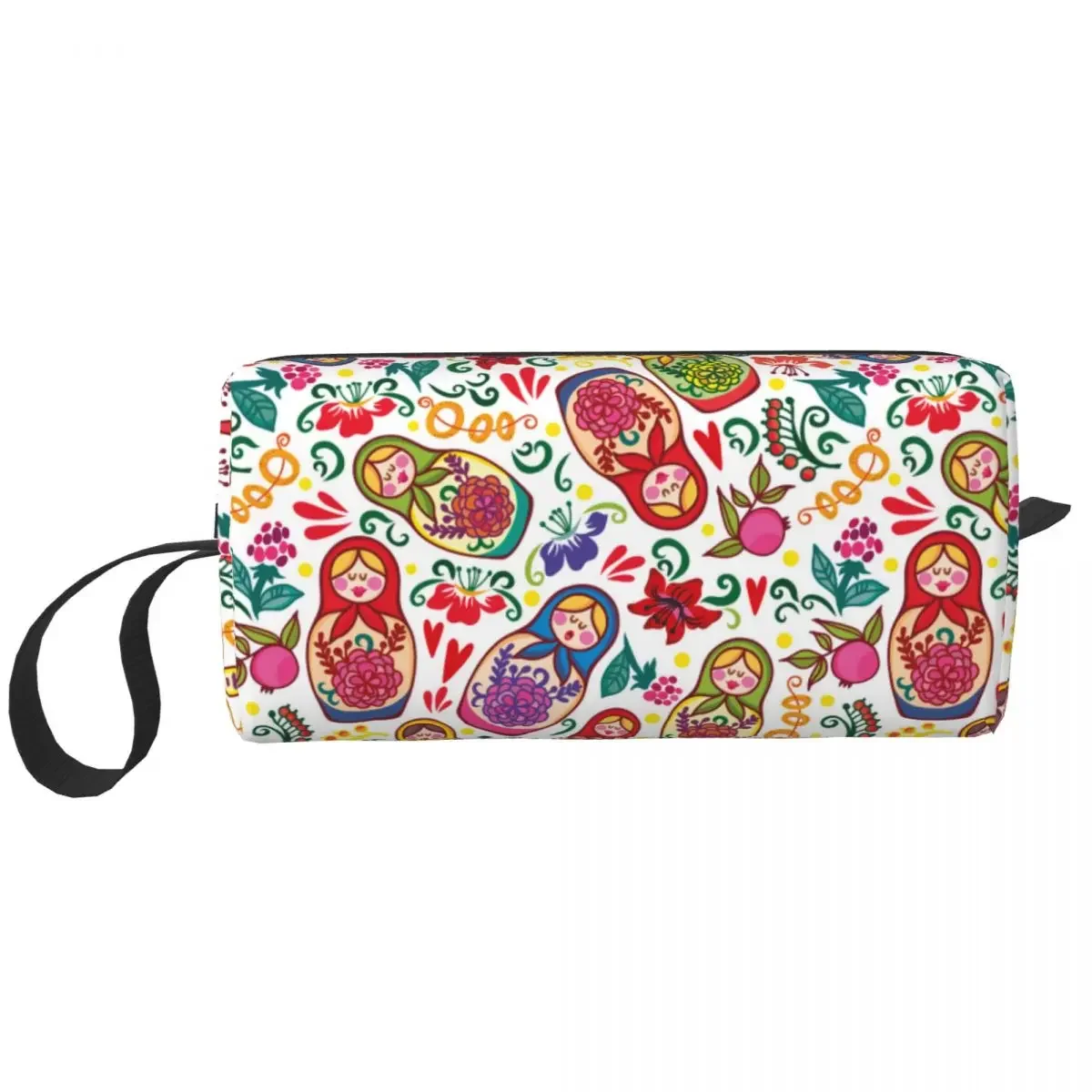 Russian Doll Babushka Matryoshka Makeup Bag for Women Travel Cosmetic Organizer Cute Storage Toiletry Bags