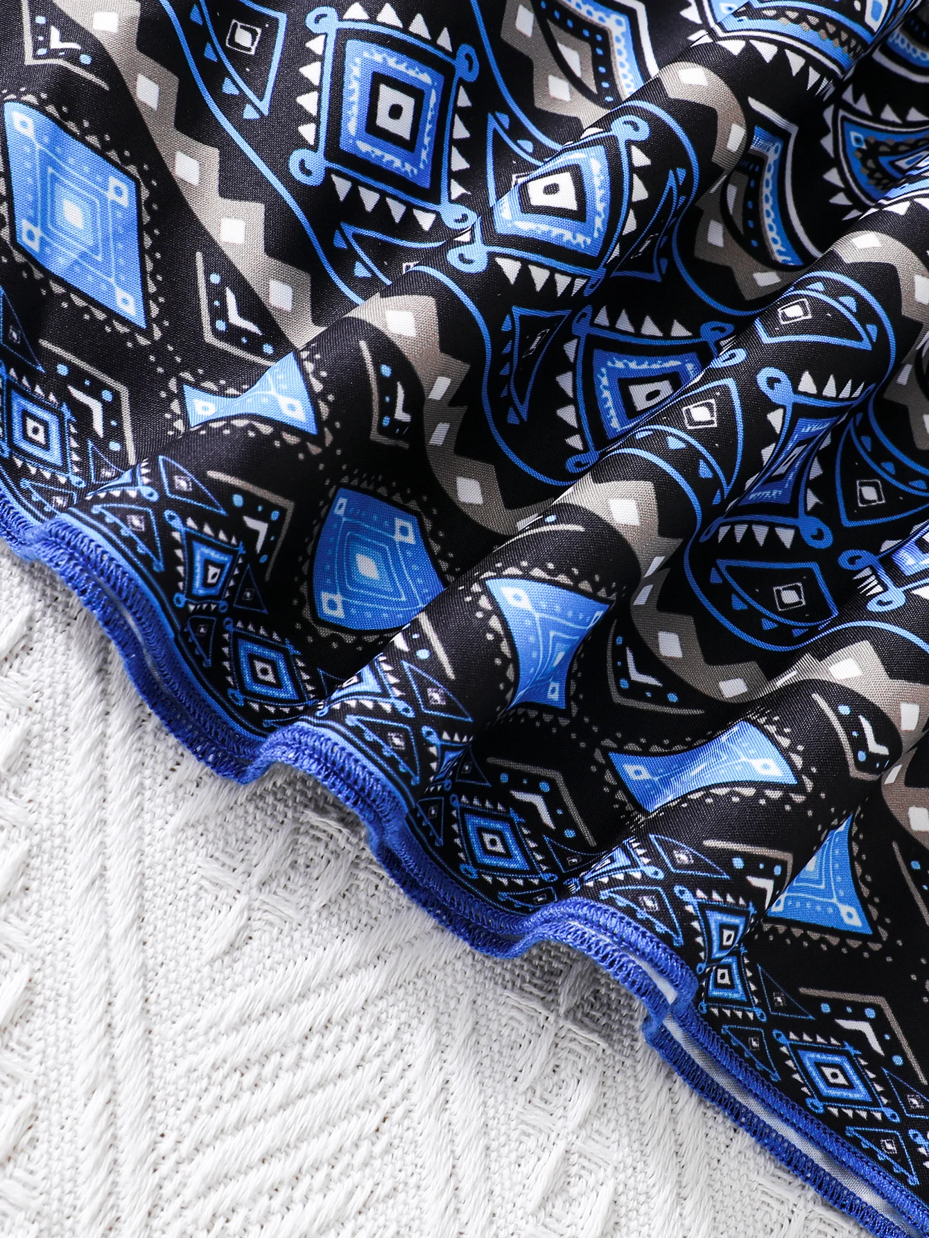 Robe trapèze bleue simple et élégante pour filles, robe de princesse pour enfants, mode rétro, style national, roman unique, été