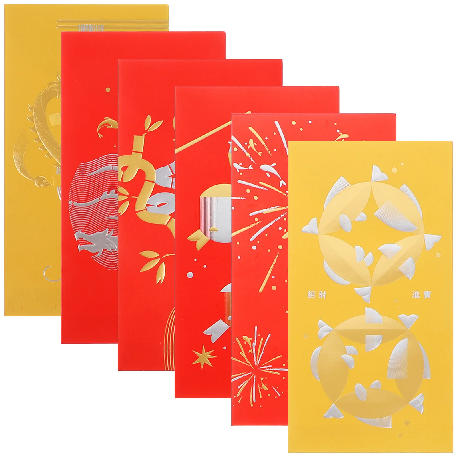 

6Pcs Red Envelopes Dragon Year Design Festive Money Packets for Chinese New Year 2024 Traditional Red Packets Celebration Gift