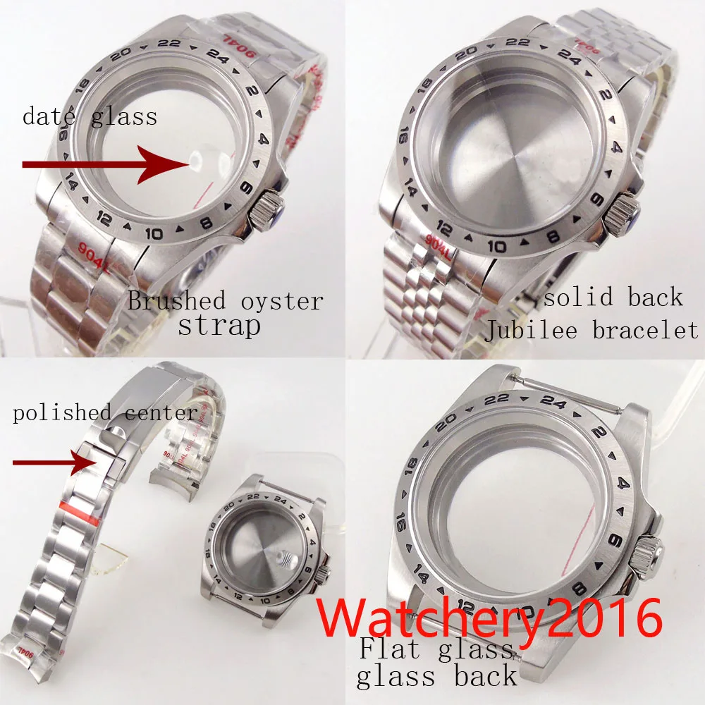 

39mm Mens Watch Case Fit NH35A NH36 Movement Model Sapphire Glass Bracelet Stainless Steel