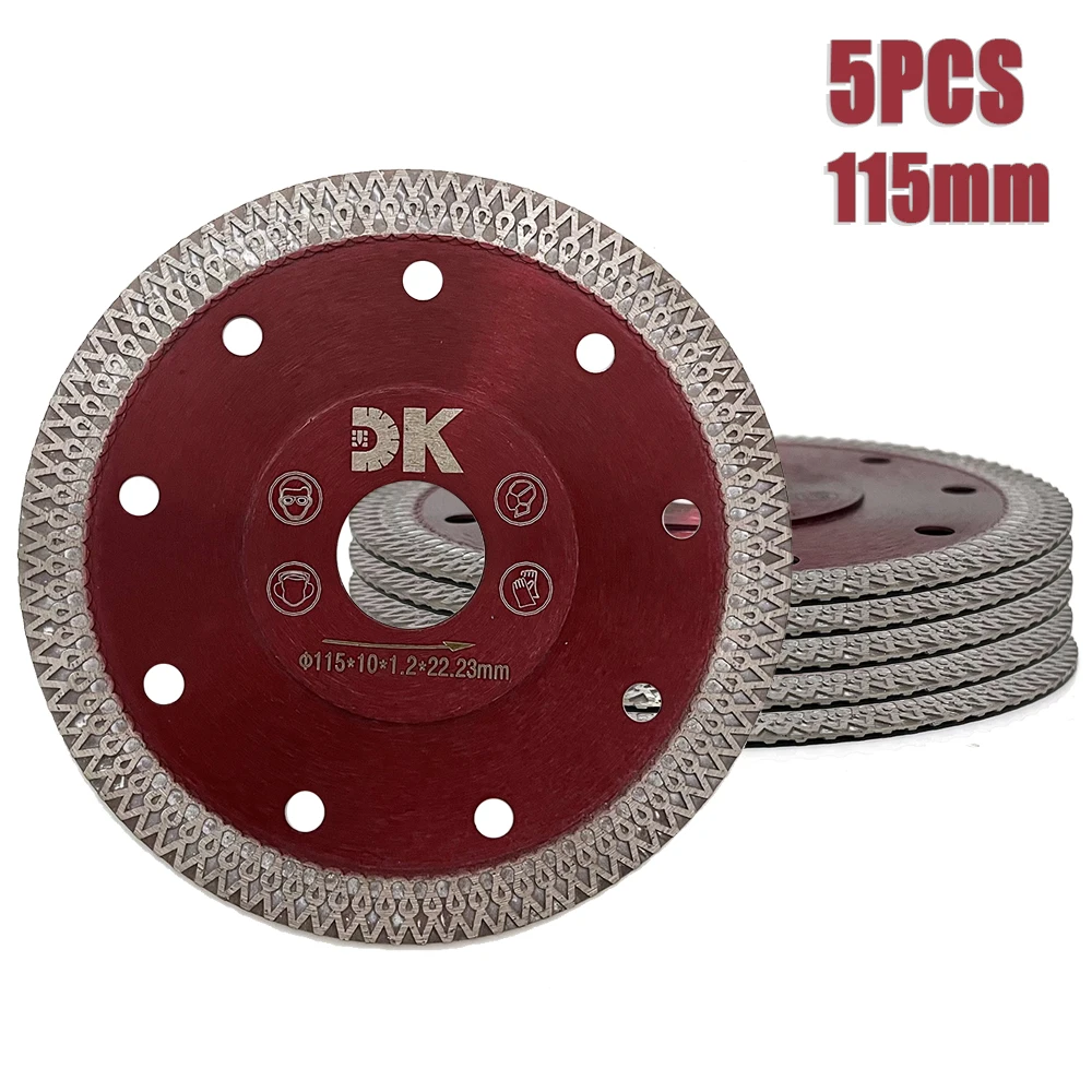 5Pc 4.5'' Super Thin Diamond Saw Blades for Angle Grinder Diamond Tile Blade for Cutting Ceramic Granite Marble Tile