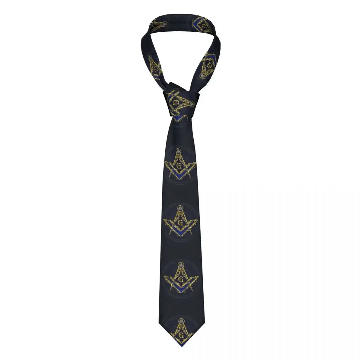 Custom Compasses Freemasonry Symbol Ties Mens Formal Silk Masonic Necktie for Wedding