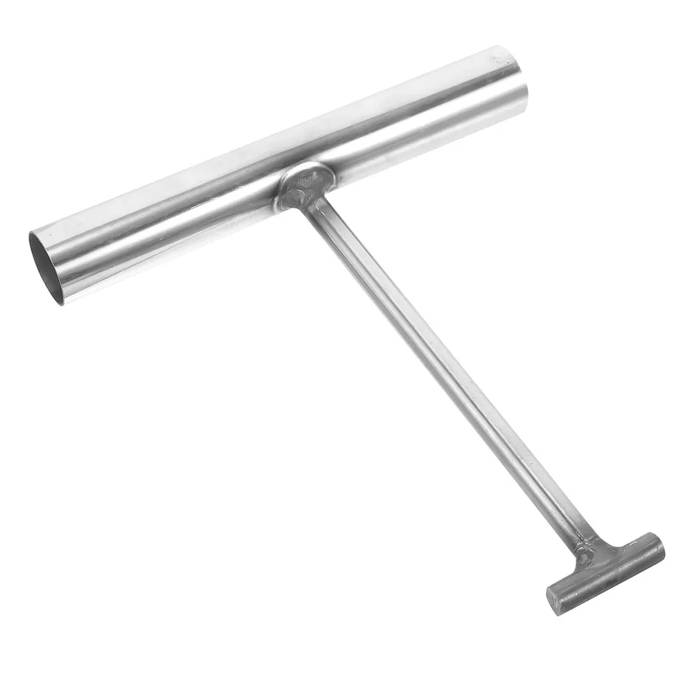 Manhole Cover Hook Stainless Steel T-Shaped Heavy Duty Lifter Pull Hook for Sewer Drain Grate Well Cover Rolling Door Lifting