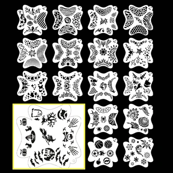 Halloween crianças adulto corpo rosto tatuagens pintura em spray seguro inofensivo diy modelo para crianças decorações do feriado ferramentas de maquiagem