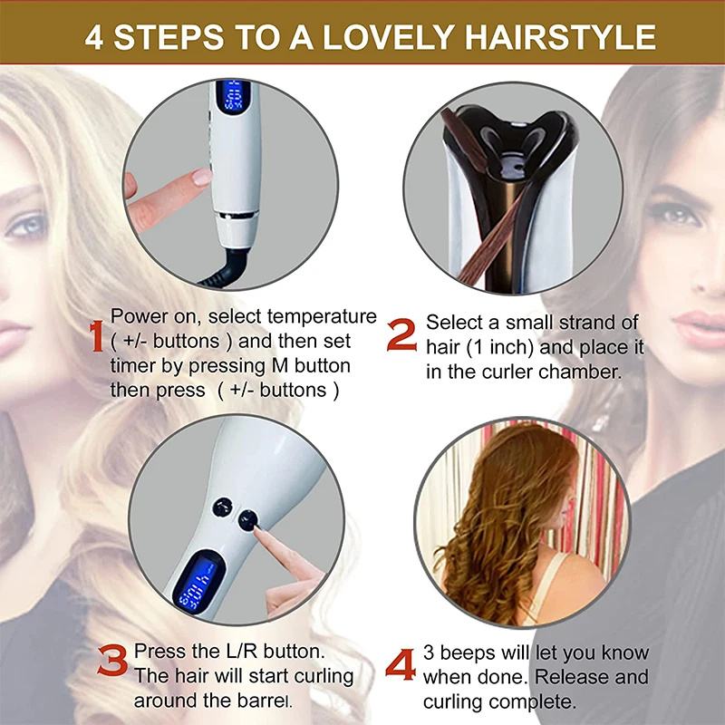 Rizador de pelo automático multifunción, varita de cerámica, palo de pelo rizado rosa, herramientas de peinado profesionales