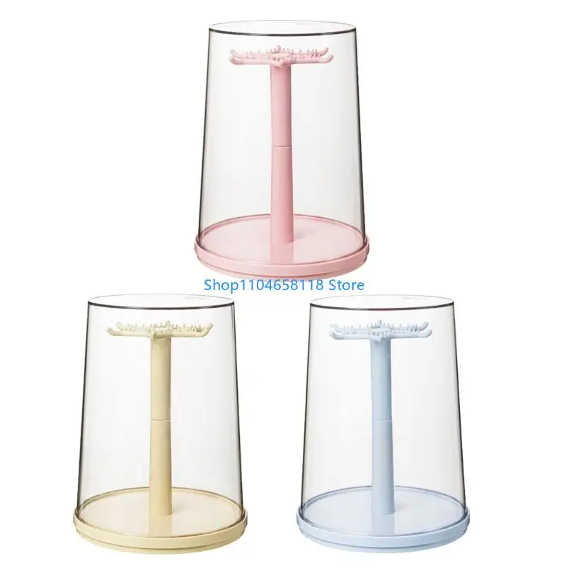 

360 Degree Rotating Clear Display Case For Collectibles Dustproof Storage Box With Plastic Base Collectible Showcase