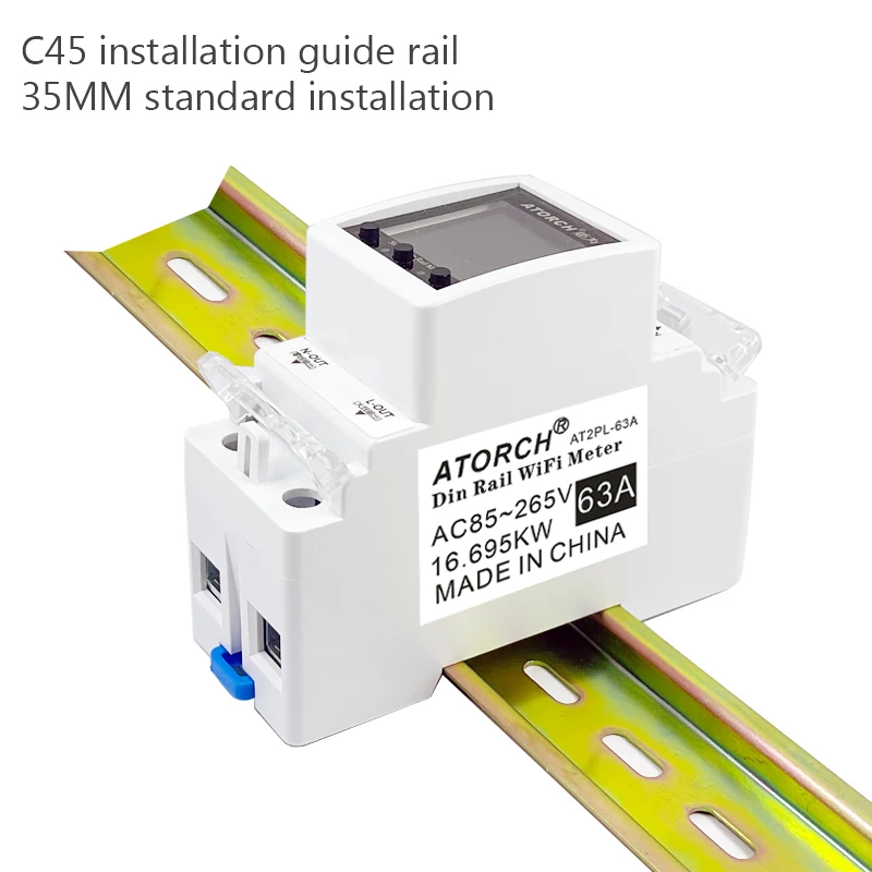 ATORCH 2P 63A Tuya WIFI Smart Switch Circuit Breaker Energy Meter KWh Power Metering Timer Relay Remote Control Smart Life APP