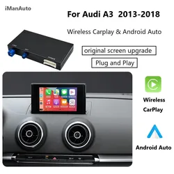 iManAuto Wireless CarPlay Android Auto Module for Audi A3 8v Q2 8P 2013-2018 Bluetooth USB Reverse Camera Functions