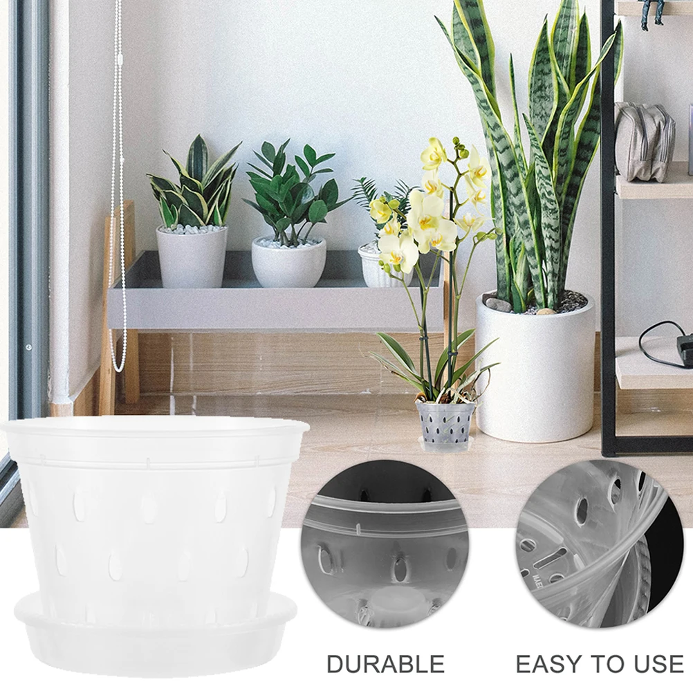 

2 Sets Breathable Root Control Pot Planter Pots Transparent Plastic Clear Flower