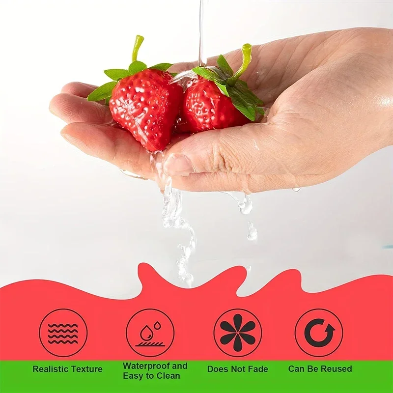10/20pcs Simulation Strawberry Artificial Strawberry Fake Fruit Home Holiday Party Decoration Photography Props Christmas