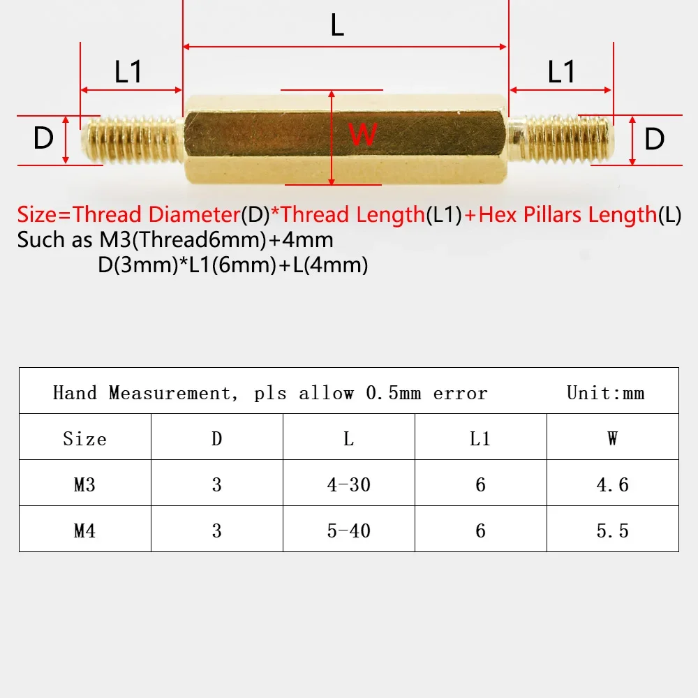 M3 M4 Hex Brass Motherboard Standoff Male to Male Rack Stud Spacing Screws Metric Thread PCB Support Pillars Bracket Spacer Bolt