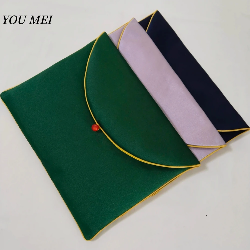 

Solid Color Embroidered Texture Sutra Storage Bag,Exquisite Text Scripture Bag,Sutra Organizer Buddhist Religious Item