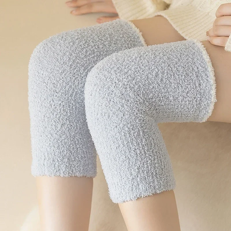 Koraal Fleece Winter Dikker Knie Warmer Vrouwen Warme Zachte Been Kniebeschermers Voor Artritis Kniebeschermer Kniebeschermer Pluche Lange Sokken