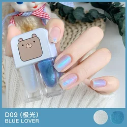 Peel-Off No-Light No-Bake Dry Two-Tone Nail Polish Water-based Glossy Frosted Glitter Nail Polish Summer Ice Through Gel Nail