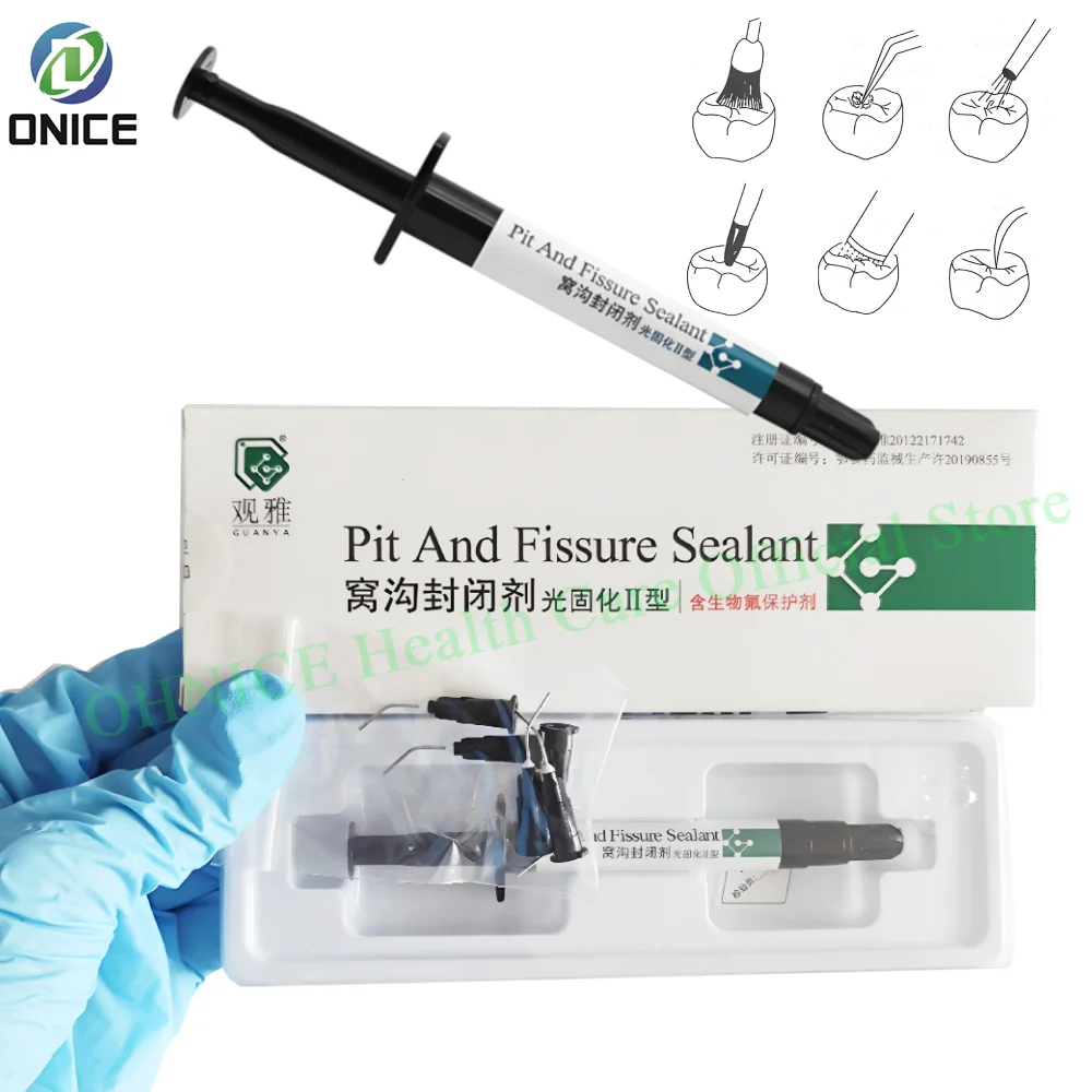 

1,5 мл герметик Light-Cure для ямы и трещин с фторидом — белый предотвращение кариеса типа II для стоматологов ‌