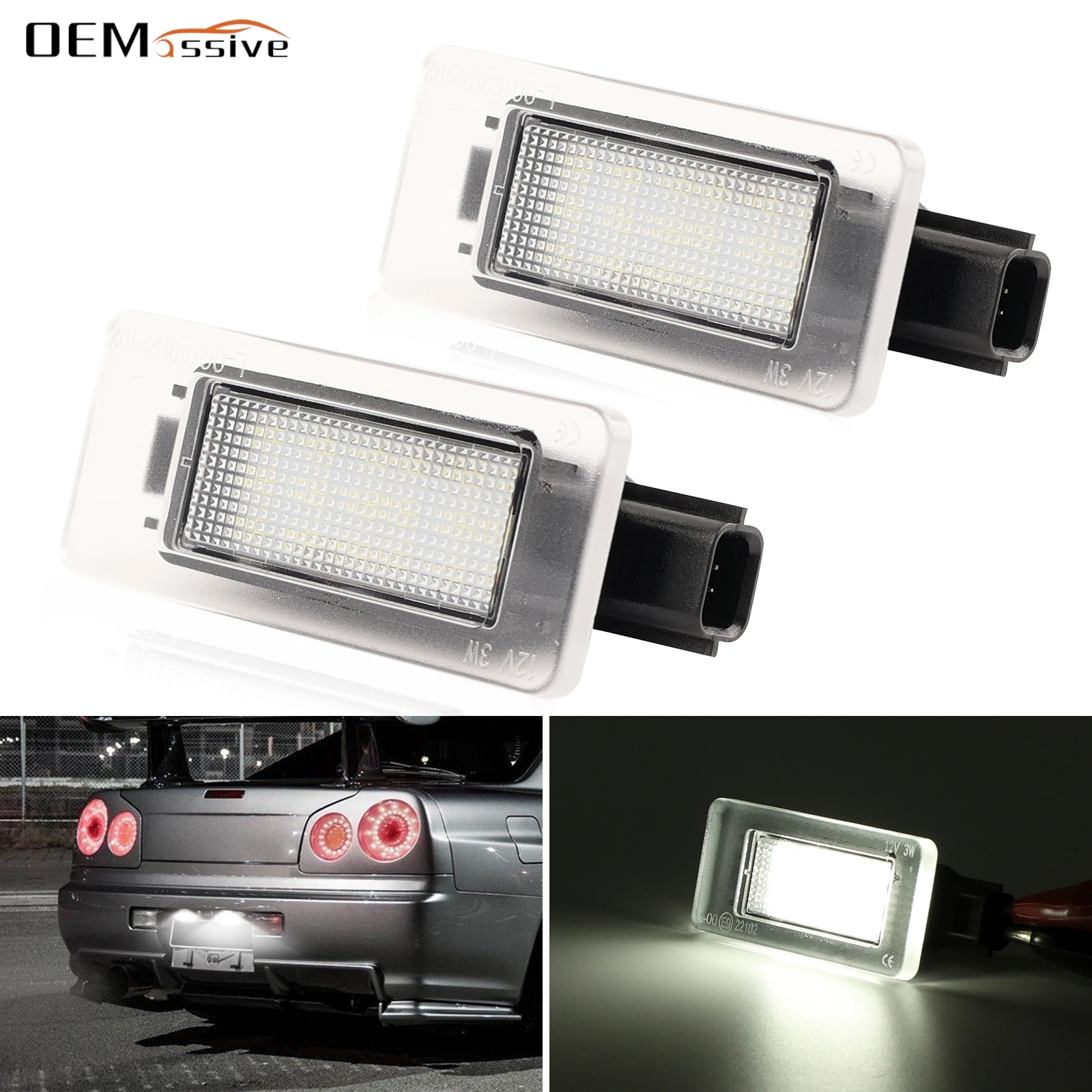 2Pcs For Nissan Serena C27 2016- Altima 2019- Suzuki Landy 2017- Dacia Duster 2018-2022 Car LED License Number Plate Lights Lamp