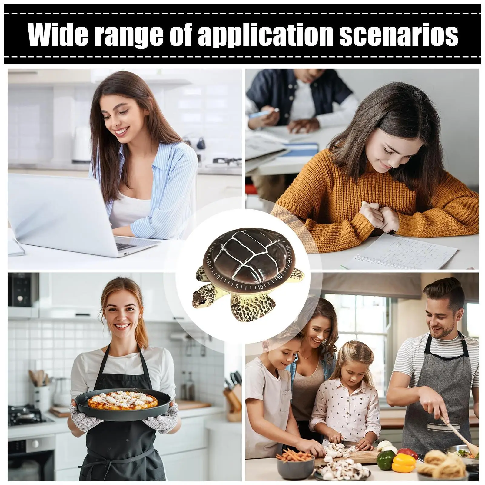 Kitchen Timers For Cooking Cute Magnetic Clock Turtle Manual Timer With Loud Alarm For Household Classroom Office School