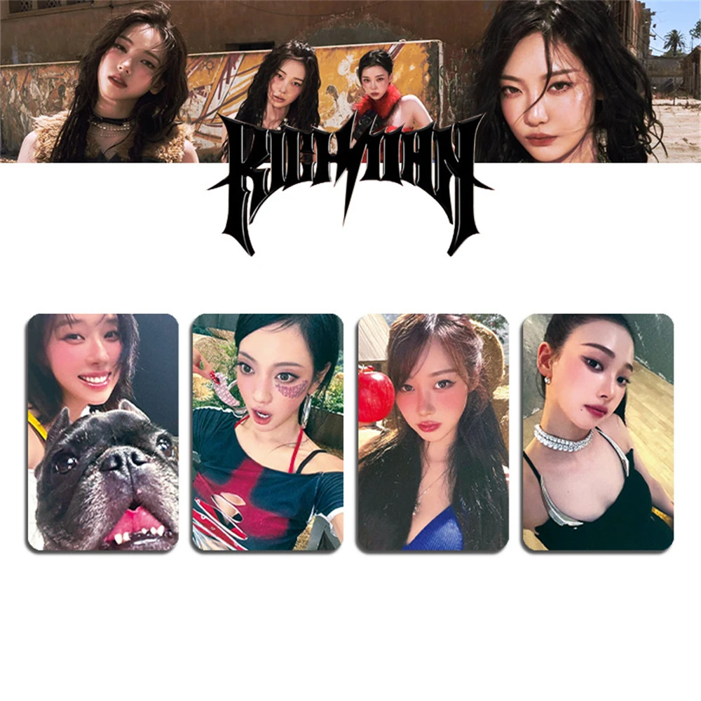 4 szt./zestaw KPOP Rich Man Album Fotokarty z członkami zespołu KARINA GISELLE WINTER NINGNING HD Pocztówka Dwustronne Karty Lomo Kolekcja dla Fanów