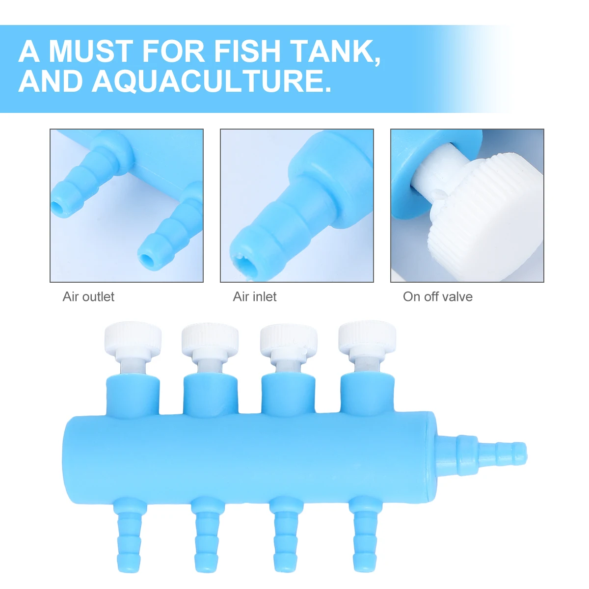 

3Pcs Aquarium Fish Tank Air Flow Splitter Oxygen Pump Distributor Valve Control Air Flow Aquarium Pump Accessories