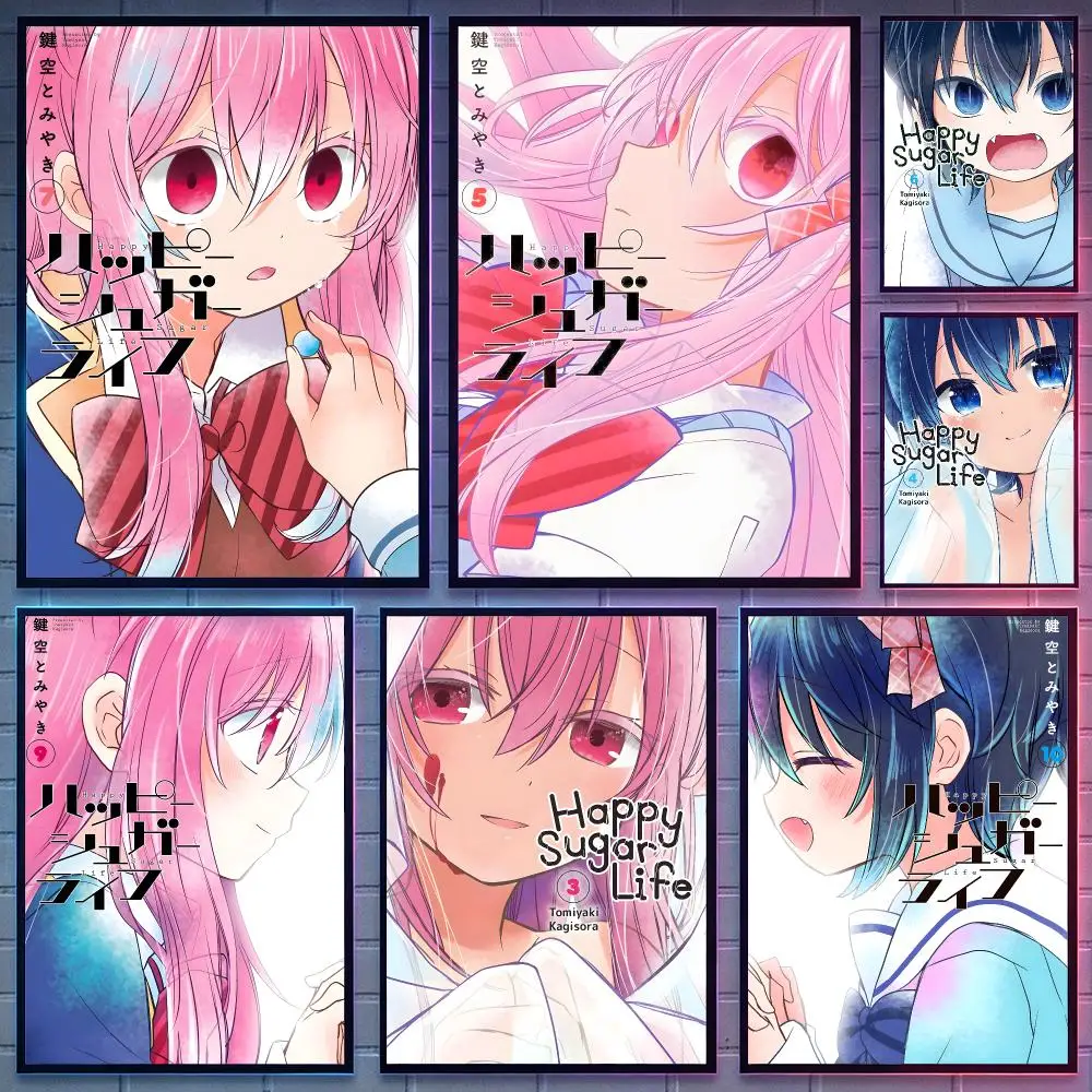 anime Happy Sugar Life Poster HD Poster Anime Aesthetic Wall Art For Game Anime Lovers Bedroom Gaming Room Decor Ideal Gift
