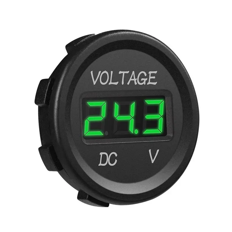 4X DC 12V LED Panel Digital Voltage Meter Display Voltmeter For Boat Marine Vehicle Motorcycle Truck ATV UTV Green