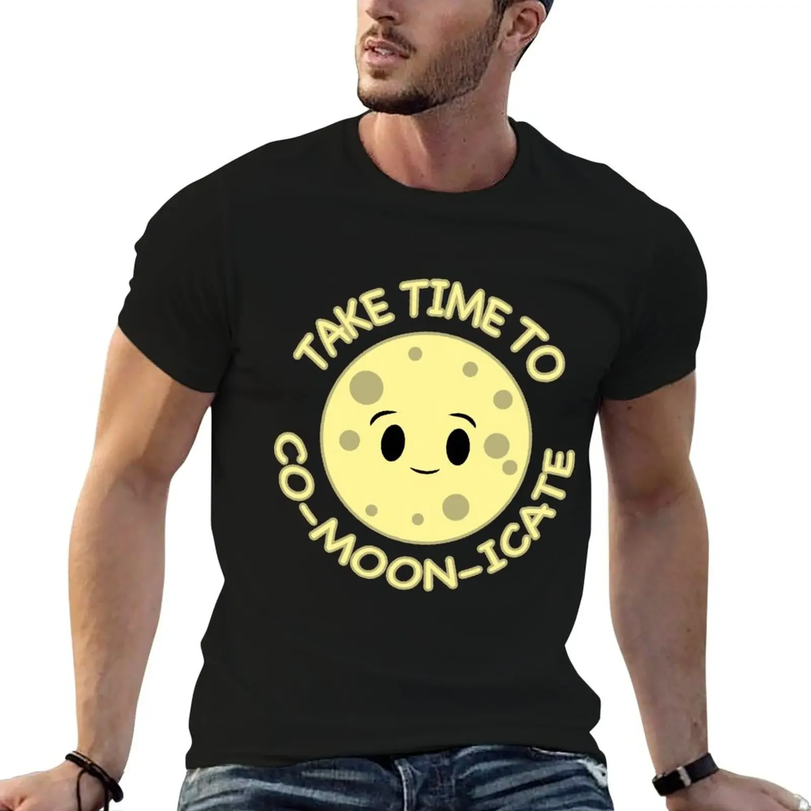 

Take Time to Co-Moon-icate T-Shirt graphic tee shirt baggy shirts plus size clothes graphic t shirts men workout shirt