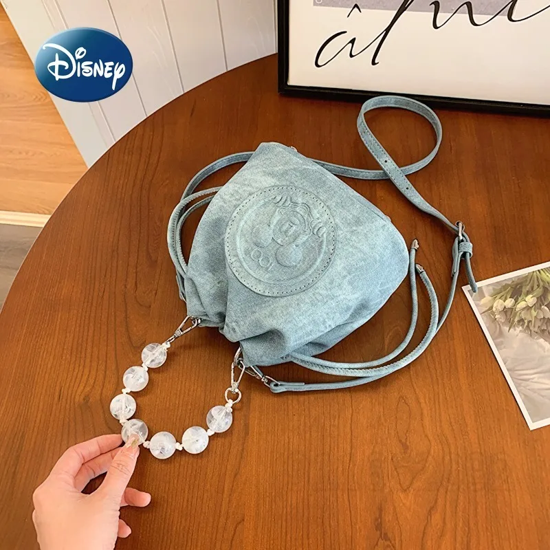 Disney Mickey New Women's Shoulder Bag Cartoon Cute Mini Fashion Trend Women's Handbag High Quality Casual Mini Bucket Bag