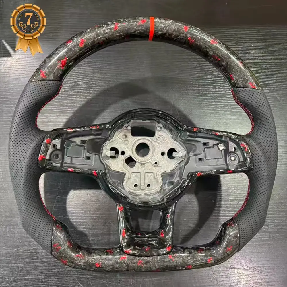 

Red Forged Genuine Carbon Fiber Steering Wheel Assembly Upgrade Modification For VW Golf MK7 7.5 GTI GTD GTE R 2013-2020