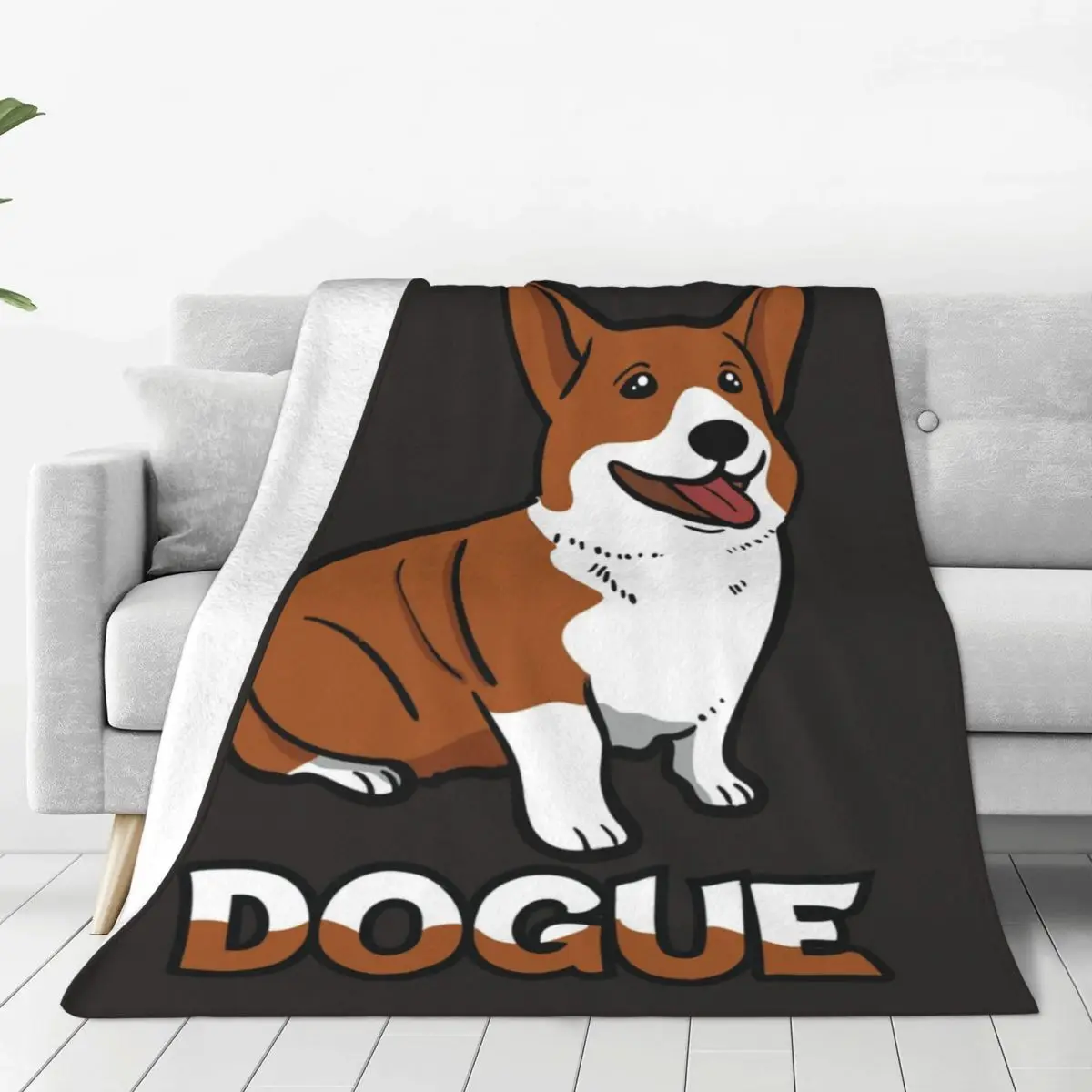 Soft Durable Blanket Picnic Cute Puppy Dog Throw Blanket Dogue Brown Flannel Bedspread Couch Chair Funny Sofa Bed Cover